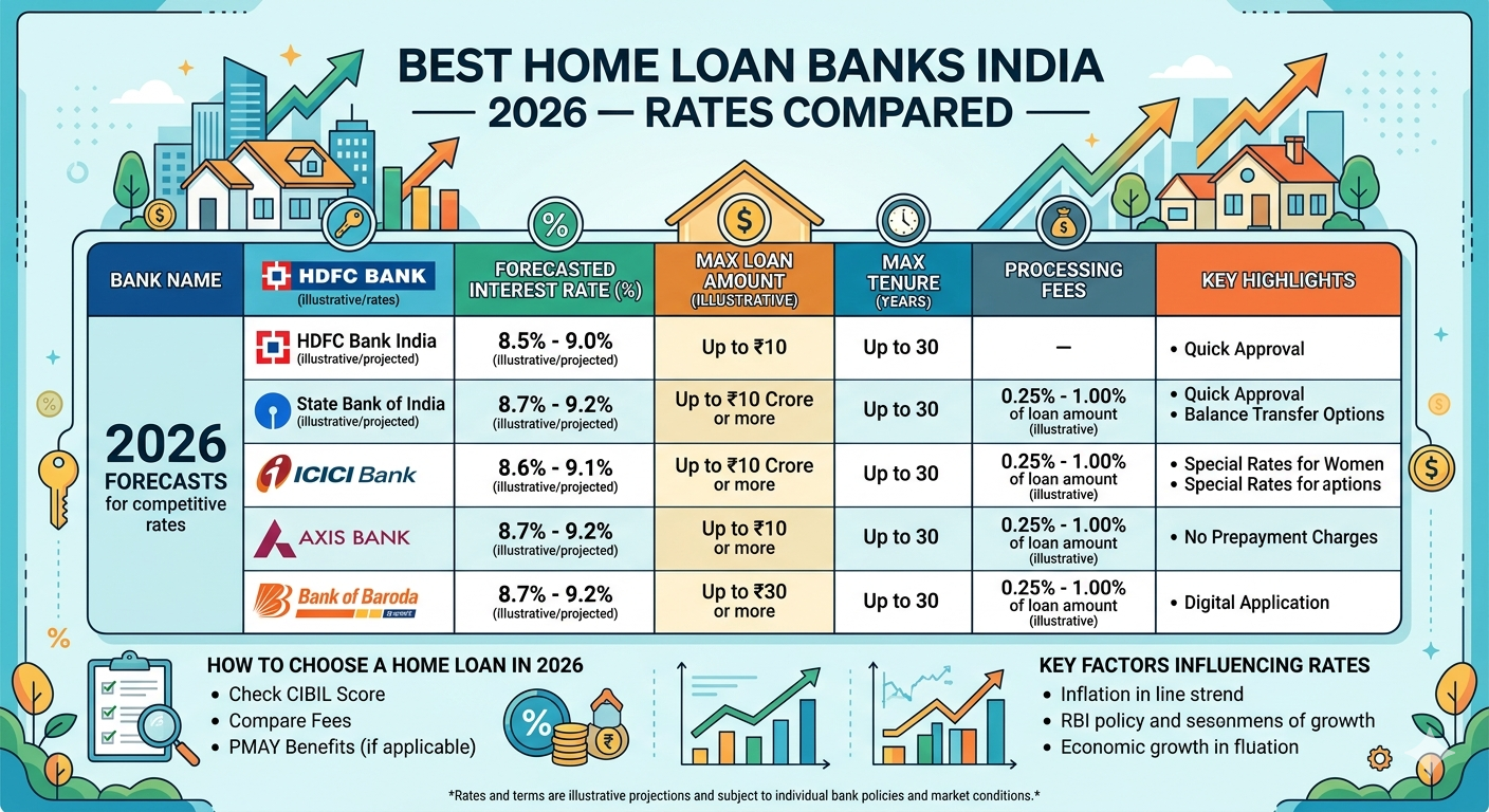Best Home Loan Banks India 2026 — Rates Compared